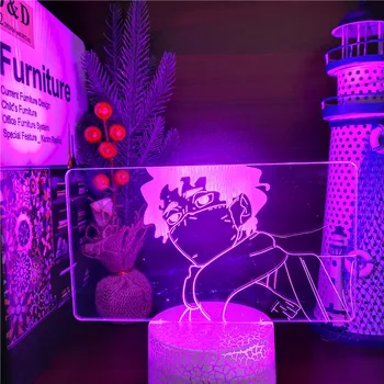 Haikyuu Kiyoomi Sakusa 3D Иллюзия Светодиодный Ночник Лампа Аниме Лампа RGB Меняющая Цвет Домашнего Декора Lampara Настольная Лампа Манга Подарок