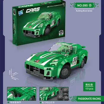 8 видов строительных блоков, собранных из мелких частиц, гоночная модель автомобиля, открывающаяся дверь, набор для сращивания для мальчиков, подарок-головоломка для игрушечных автомобилей