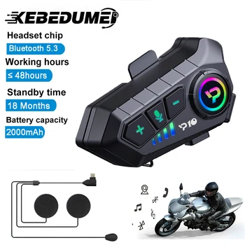 V5.3 Мотоциклетный Шлем Гарнитура Беспроводные Наушники Bluetooth IP65 Водонепроницаемый Шумоподавление Поддерживает Громкую Связь Голосовое Управление