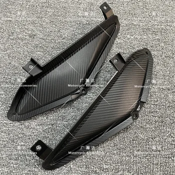 Подходит для Honda CBR650R 2019-2021, передняя боковая панель, черный боковой обтекатель с рисунком из углеродного волокна, маленькая пластина