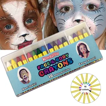 Набор цветных карандашей для лица, Канцелярские принадлежности для тела, Сращивание структуры, Карандаши 16 Цветов, Фестиваль подарков для детей, вечеринка, макияж, косплей-шоу