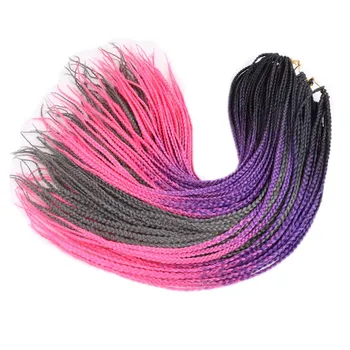 Desire for hair 24 дюйма 100 г 22 пряди омбре черный фиолетовый розовый микро бокс косички вязаные крючком косички синтетическое плетение наращивание волос