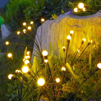 Светодиодные солнечные фонари, уличные фонари-светлячки, газонные лампы, Водонепроницаемые украшения для сада, наружные для декора дорожек во внутреннем дворике.