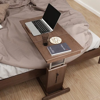 Прикроватный столик из массива дерева, стол для ноутбука, складной мобильный ленивый стол-кровать