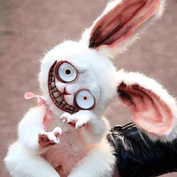 1шт Страшный Кролик Кукла Игра Ужасов Фаршированный Сумасшедший Кролик Плюшевая Игрушка Кролик Игрушки Подарки На День Рождения Для Детей Дети Моделирование Кроликов