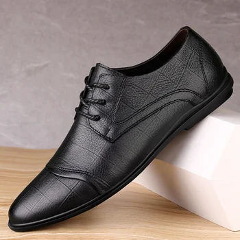 Мужская обувь роскошного бренда, Новая дизайнерская итальянская повседневная официальная обувь, Модная деловая обувь из натуральной кожи на плоской подошве, Мужская свадебная обувь