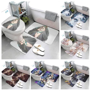 Противоскользящий коврик для ванной мультяшный коврик для ванной Комнаты Коврик для душа Декоративный впитывающий коврик для ног Коврик для ванной и туалета kawaii anime cute