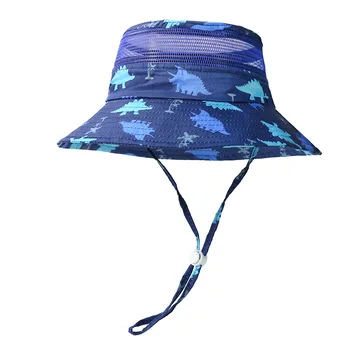 Панама Для мальчика, Летний Аксессуар для пляжа, Большие Поля Upf50 с дышащей сетчатой кепкой для малышей