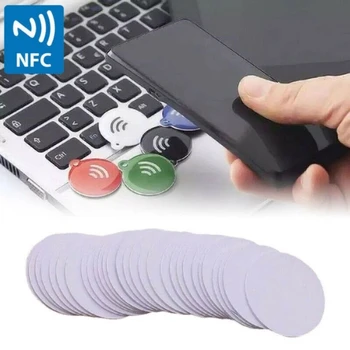 10ШТ 25ММ Ntag215 13,56 МГц NFC Метки Телефон Клейкая RFID Бирка NFC215 Монета Токен Tagmo Производство Приложений Игровая Карта