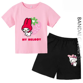 Летние комплекты футболок Sanrio Girls My Melody с рисунком 