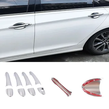 4шт Крышка ручки внешней двери автомобиля, ABS Хромированный Дверной протектор, Аксессуары для Hyundai Sonata