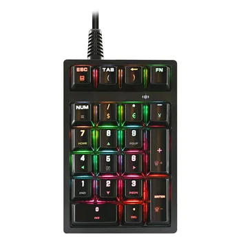Цифровая клавиатура RGB Мини-клавиатура для ноутбука Настольный ПК Компьютерная Цифровая панель 21 Клавиша Офисная клавиатура