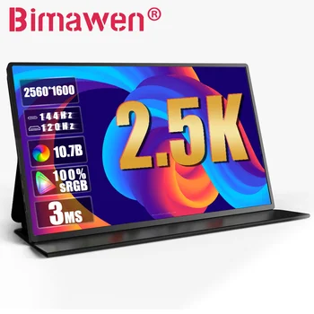 Bimawen 16 дюймов 2.5 К 144 Гц Портативный Монитор 2560*1600 100% sRGB Игровой Экран Дисплея Для Ноутбука Mac Телефон Xbox PS4/5 Переключатель