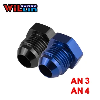 WILLIN - 2 шт. /упак. AN3 AN4 Ответвительная заглушка с алюминиевой шестигранной головкой, фитинги для ответвительной заглушки, адаптер Черный / синий WL806