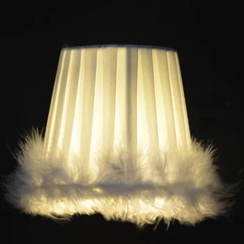 Абажур из ткани с перьями, подвесная люстра, абажур, настенный светильник, прикроватный столик в спальне, настольная лампа, домашний декор