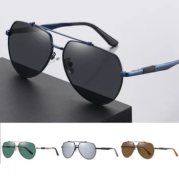 Поляризованные солнцезащитные очки Легкая Модная Металлическая оправа Защита от солнца Поляризованные Стильные солнцезащитные очки Мужские очки для очков