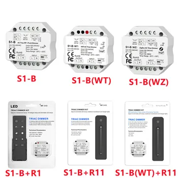 RF + Двухфазный диммер переменного тока 2,4 G RF светодиодный контроллер S1-B CH * 1,5 A S1-B (WT) WiFi и RF Симисторный диммер переменного тока, переключатель приложений, одноцветный