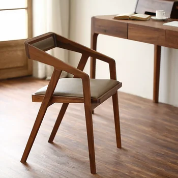 Креативный минималистичный деревянный стул Nordic Relax Дизайн офисного макияжа, стулья для столовой, Кухонная мебель Armnest для взрослых Mueblesa