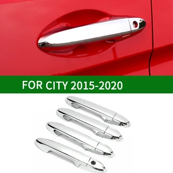 Хромированная защитная накладка на ручку боковой двери снаружи автомобиля для Honda CITY 2015-2020