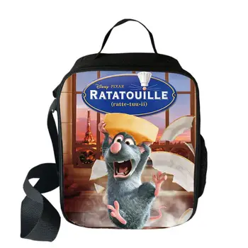 Пакеты для ланча Disney Рататуй Студенческая сумка для еды Коробка для завтрака для пикника для путешествий Переносная Изолированная сумка для ланча для школьников
