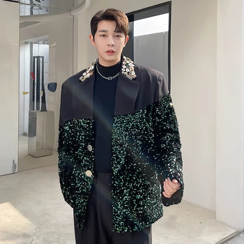 Высококачественный мужской блейзер корейской версии, трендовый деловой повседневный Элегантный модный джентльменский пиджак для шоппинга высокого класса D27