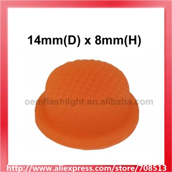 силиконовые задние крышки 14 мм (D) x 8 мм (H) - светло-оранжевые (10 шт.)