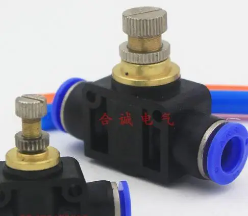 Пневматические вставные фитинги LAS8 8 мм, Клапан регулирования скорости потока для шланга и трубки для подачи воздуха и воды
