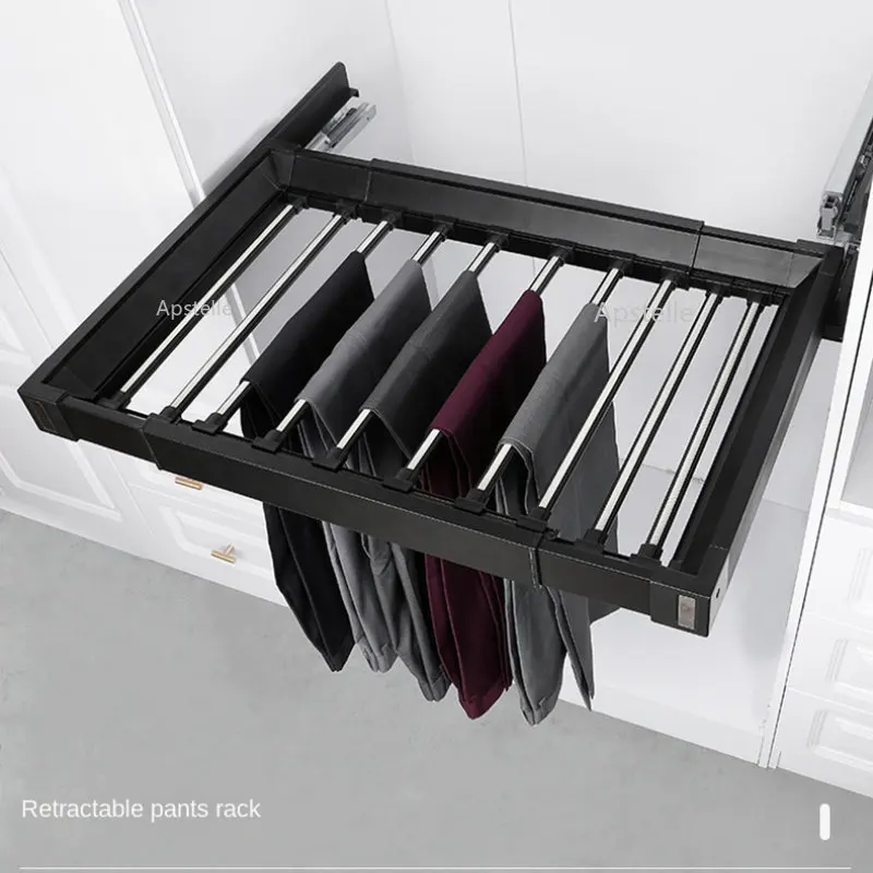Решетка из алюминиевого сплава Внутри шкафа Инструмент для хранения в шкафу Без перфорации Корзина для хранения сетки Baibao Телескопические брюки