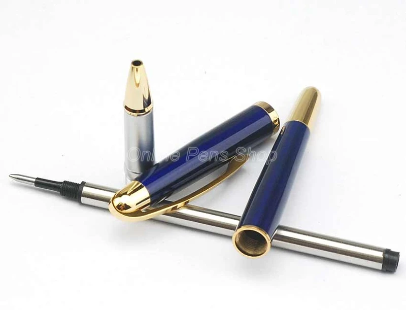 Популярная шариковая ручка Jinhao с синим и золотым металлическим роликом JR186