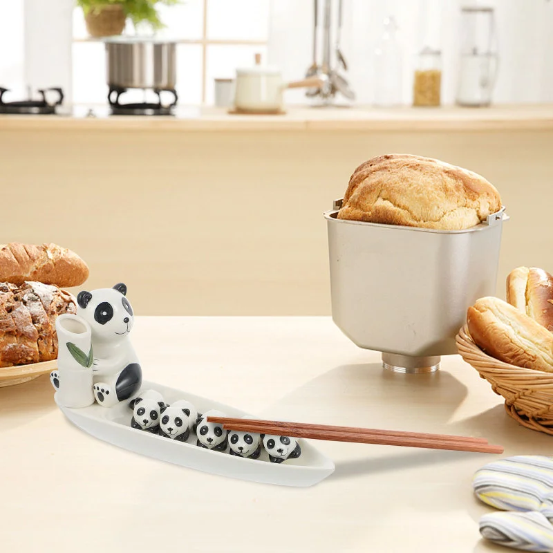1 комплект керамических палочек для еды в форме милой панды, подставка для ложек и вилок, подставка для палочек для еды, подставка для кухонных принадлежностей Art Craft