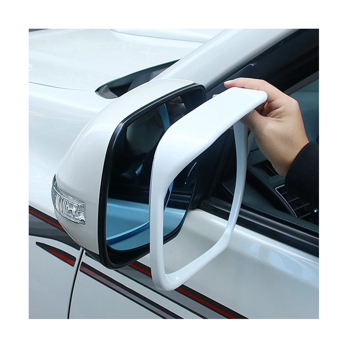 Модификация Экстерьера Зеркала заднего Вида автомобиля с Дождевиком для Lexus LX 570 LX570 GX460 GX 460 Tuning (Белый)