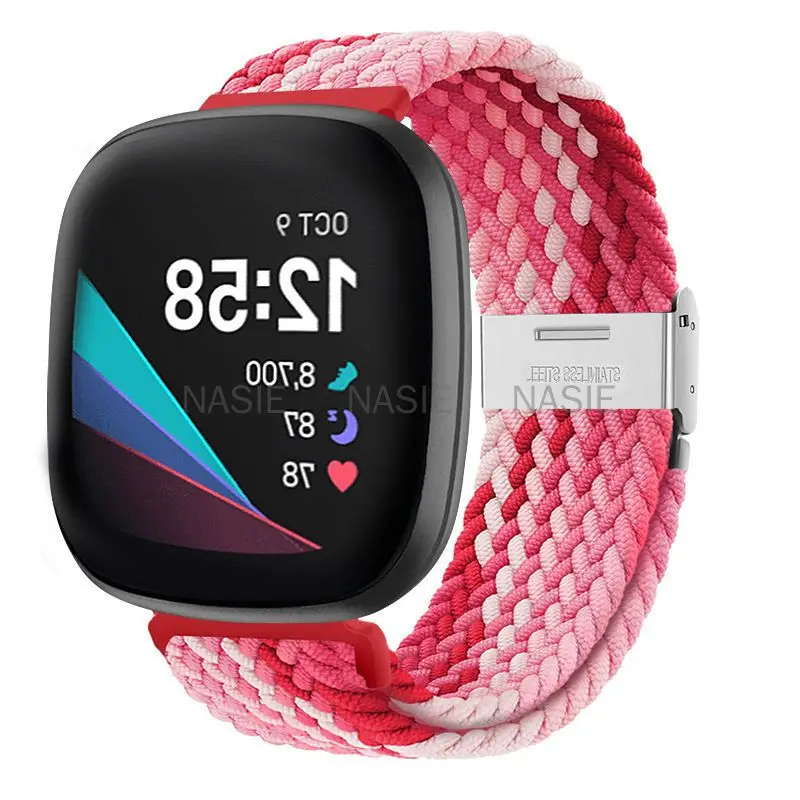 Ремешок Solo Loop с нейлоновой оплеткой для Fitbit Versa 3, ремешок для часов Fitbit Sense, ремешок для аксессуаров, ремешок
