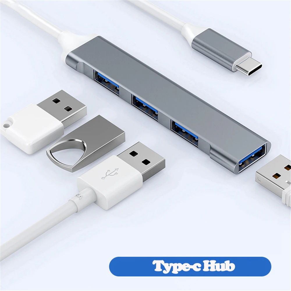4 Порта USB 3.0 Концентратор Высокоскоростной USB-Концентратор Type C Многопортовый Концентратор-Разветвитель 5 Гбит/с для ПК Компьютерные Аксессуары 4 Порта USB 3.0 2.0