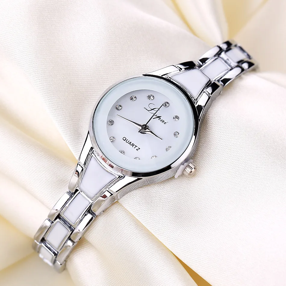 Женские наручные часы Часы-браслет Модные женские часы Унисекс из нержавеющей стали со стразами Кварцевые наручные часы Reloj De Mujer Relogio