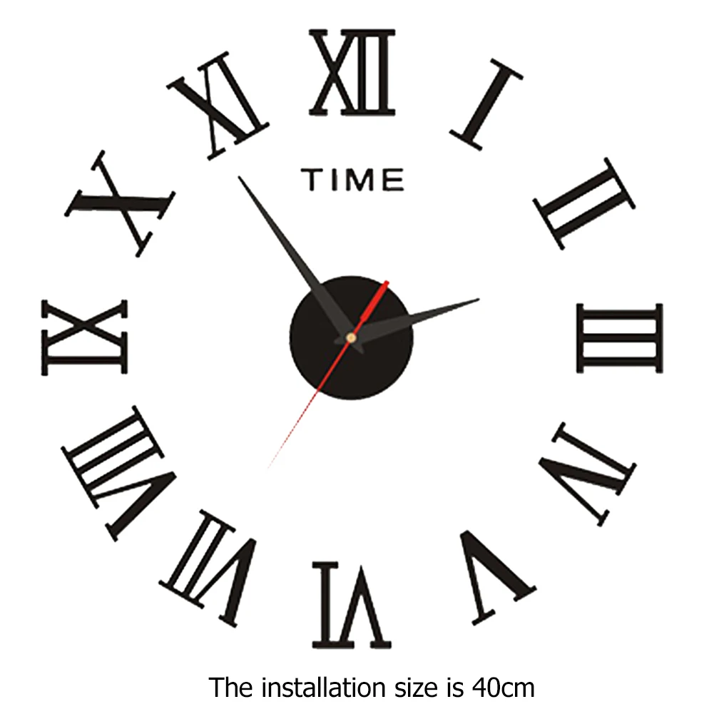 3D DIY Большие настенные часы Современный дизайн Бесшумная Настенная наклейка Часы Акриловые Настенные часы Без перфорации Бесшумные Часы Домашний декор Новый