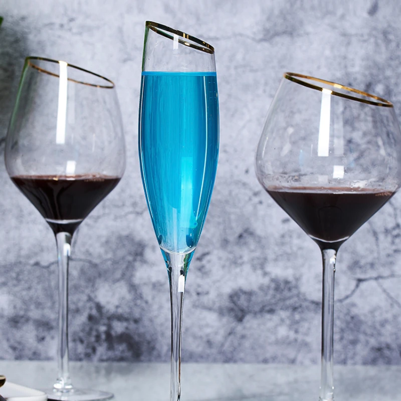 Творческая фантазия Бокал для красного вина с наклонным ртом Домашний хрустальный бокал для коктейлей Бокал для шампанского Винный Индивидуальный Бокал