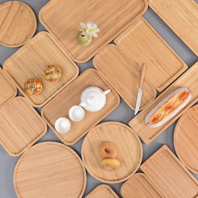 Бамбуковый поднос круглый чайный поднос домашняя тарелка для отеля прямоугольный фруктовый хлеб украшение сада украшение дома декоративно-прикладное искусство